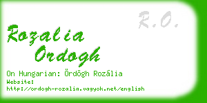 rozalia ordogh business card