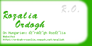 rozalia ordogh business card